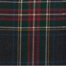 Medium Weight Hebridean Tartan Fabric - Stewart Black